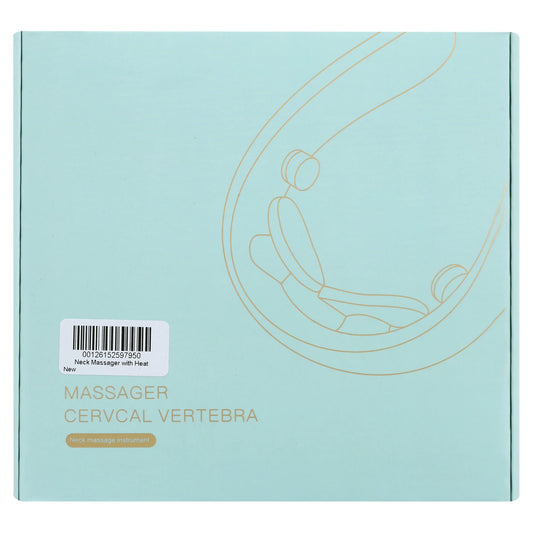 Neck Massager with Heat and Vibration, Intelligent Neck Massager for Pain Relief Deep Tissue, Portable Lymphatic Drainage Massager with 10 Modes & 15 Levels for Women Men Gifts, Black