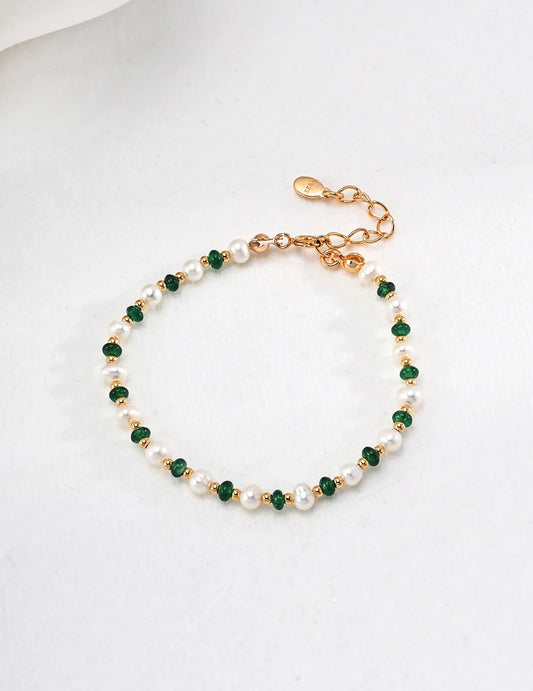 Natural Pearl and Gemstone Beaded Braclet