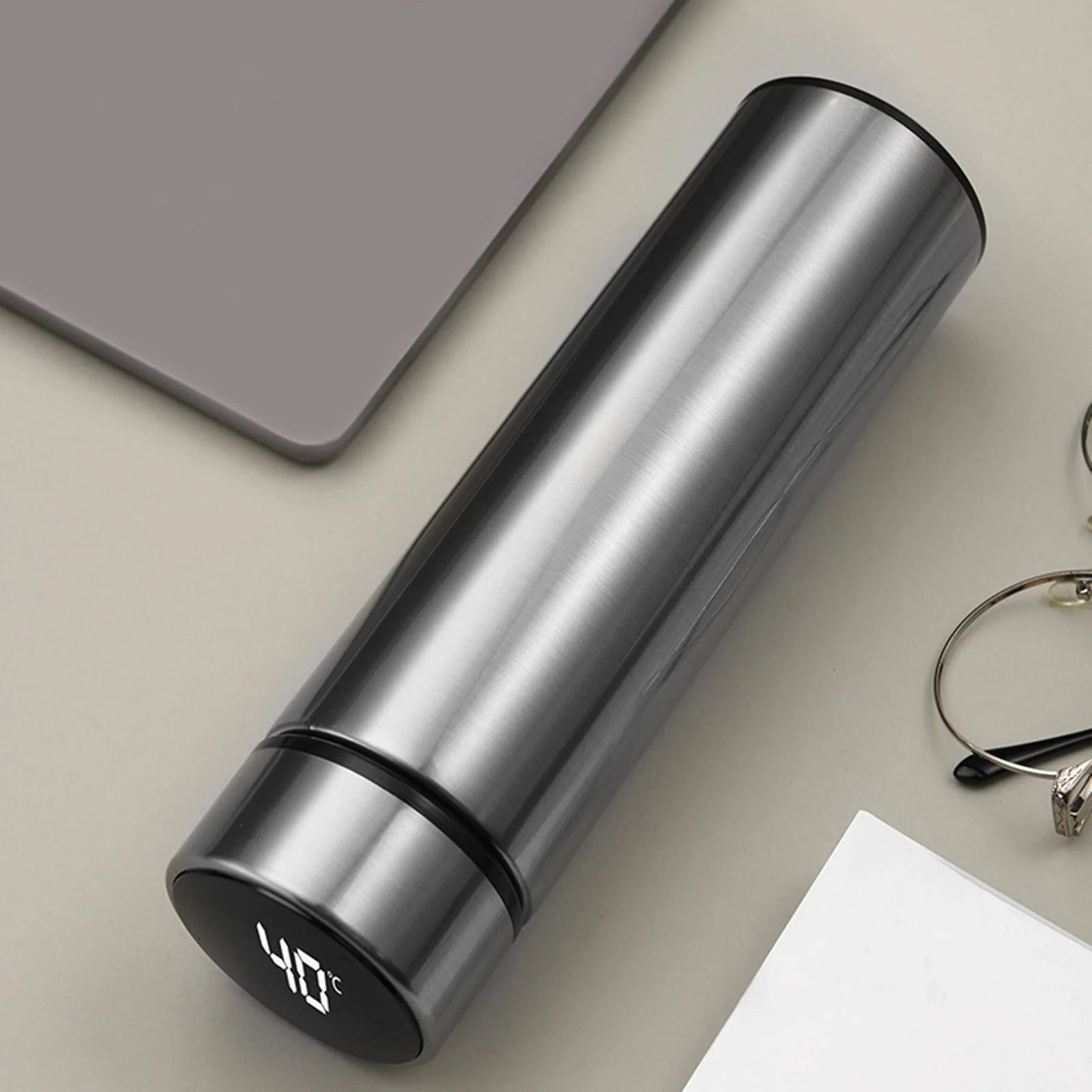 Water Bottle with LED Temperature Display,Double Walled Vacuum Insulated Water Bottle,Stainless Steel Sports Automotivetravel Mug